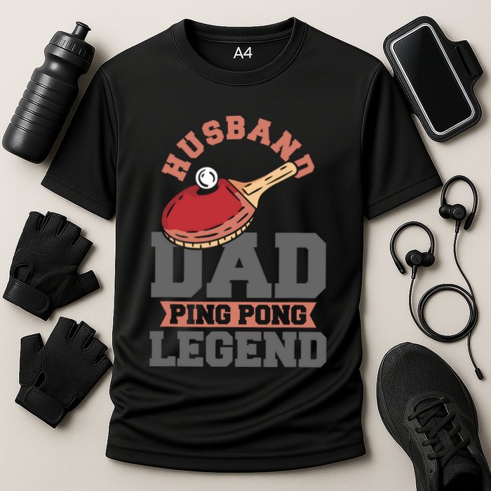 Husband Dad Ping Pong Legend Table Tennis Cooling Performance Crew T-Shirt