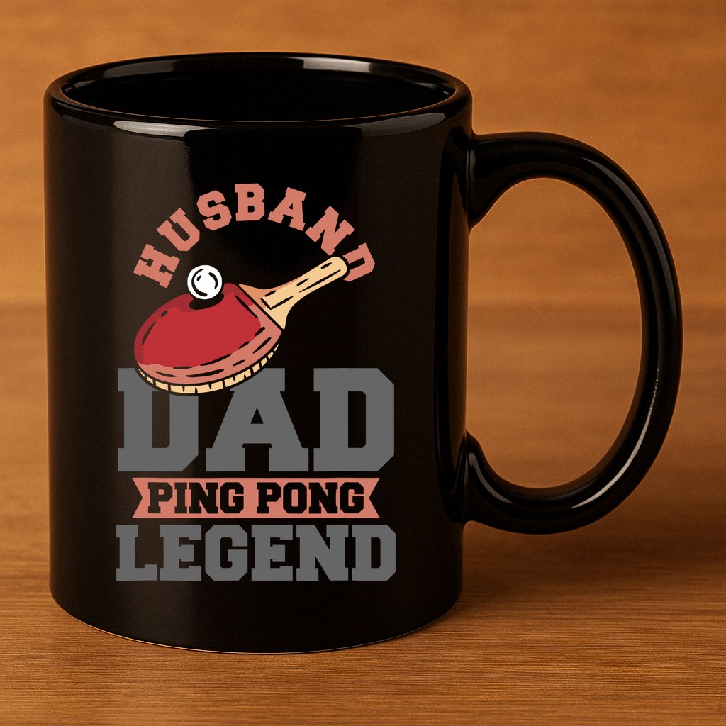 Husband Dad Ping Pong Legend Table Tennis 11oz C Handle Ceramic Mug