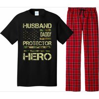 Husband Daddy Protector Hero Camo American Flag FatherS Day Pajama Set