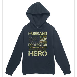 Husband Daddy Protector Hero Camo American Flag FatherS Day Urban Pullover Hoodie