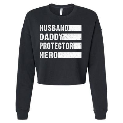 Husband Daddy Protector Hero Cropped Pullover Crew