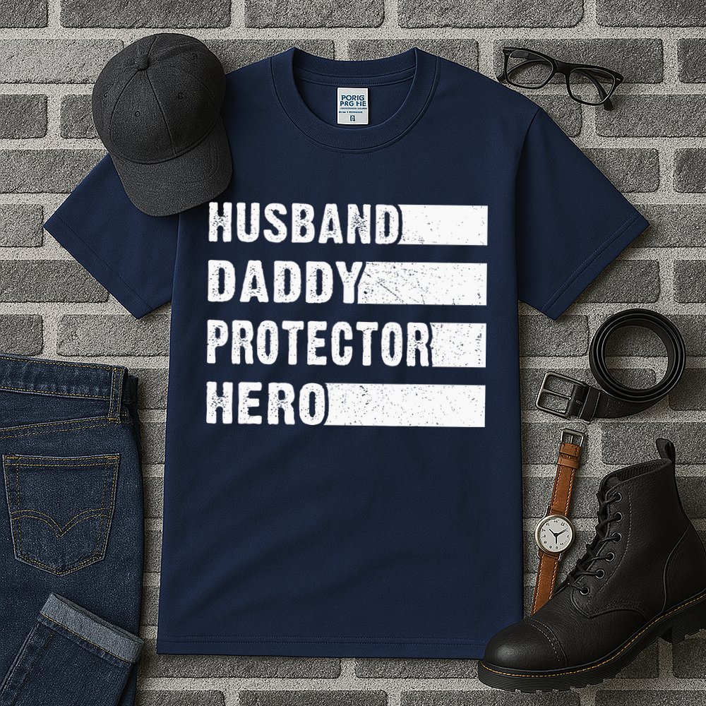 Husband Daddy Protector Hero Tall T-Shirt