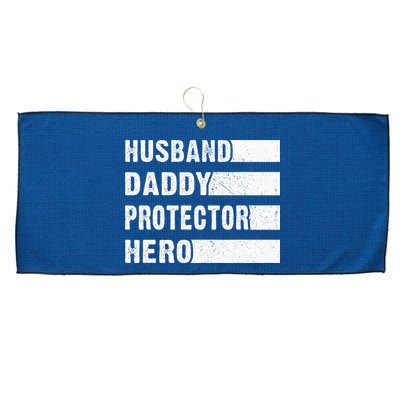 Husband Daddy Protector Hero Large Microfiber Waffle Golf Towel
