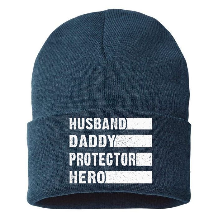 Husband Daddy Protector Hero Sustainable Knit Beanie