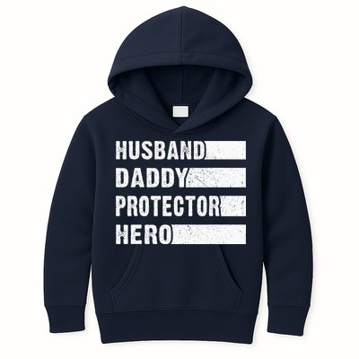 Husband Daddy Protector Hero Kids Hoodie
