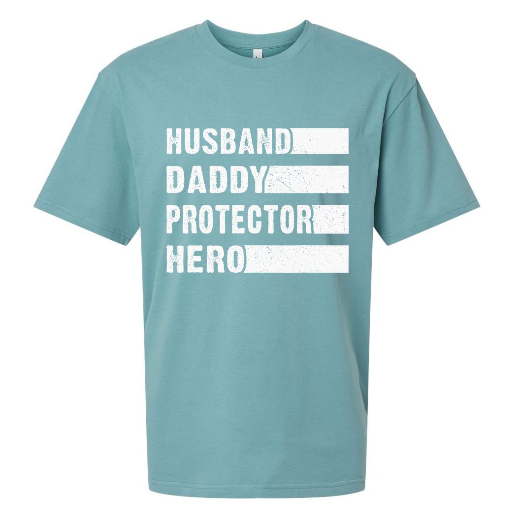 Husband Daddy Protector Hero Sueded Cloud Jersey T-Shirt