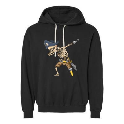 Halloween Dabbing Pirate Skeleton Garment-Dyed Fleece Hoodie