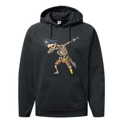 Halloween Dabbing Pirate Skeleton Performance Fleece Hoodie