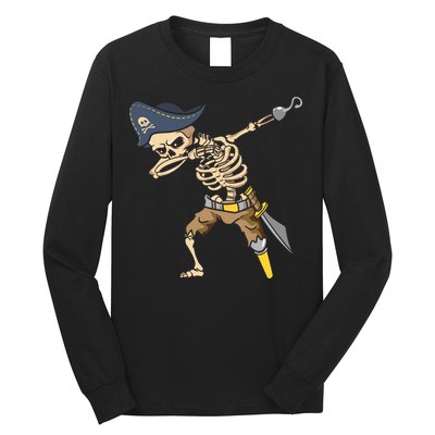 Halloween Dabbing Pirate Skeleton Long Sleeve Shirt