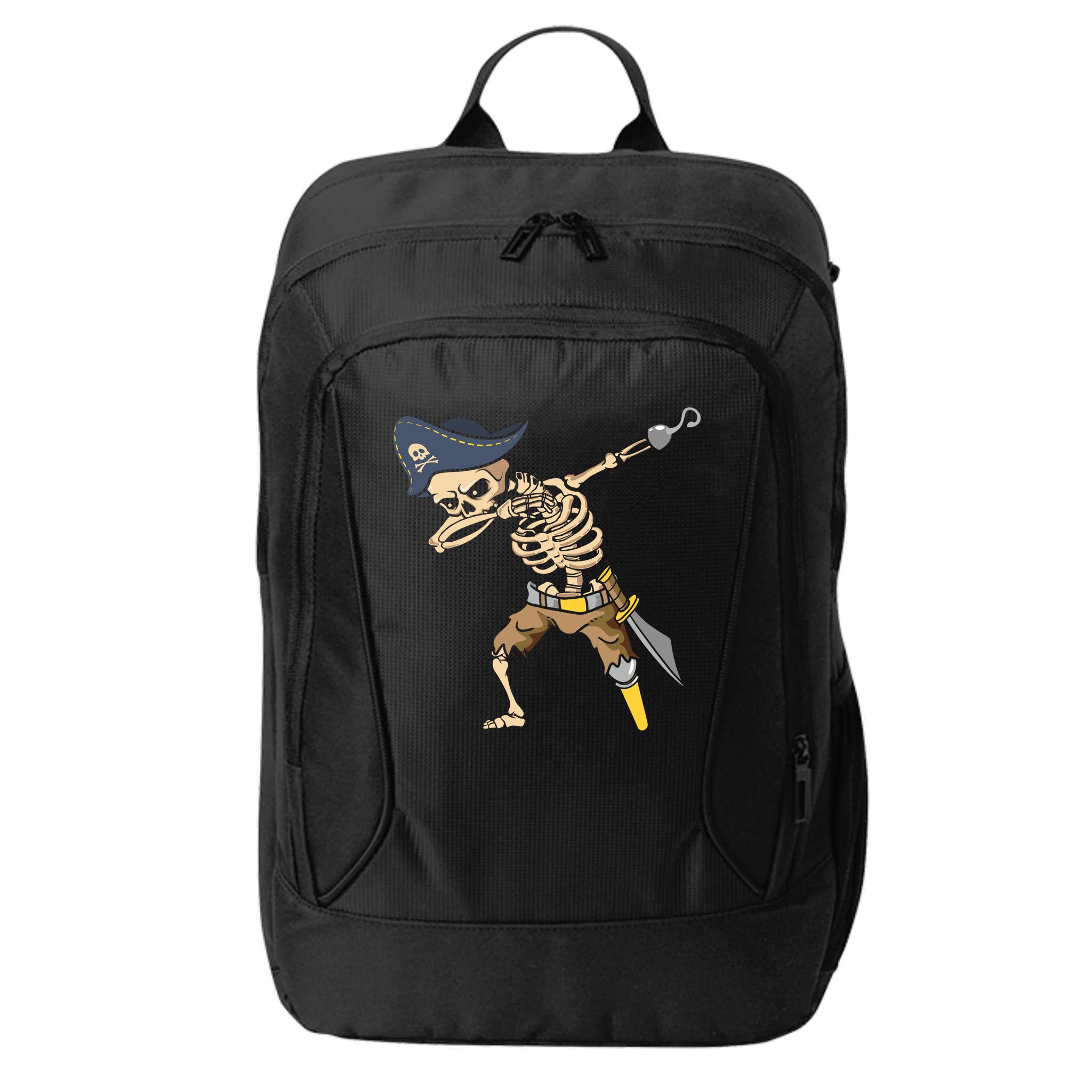 Halloween Dabbing Pirate Skeleton City Backpack