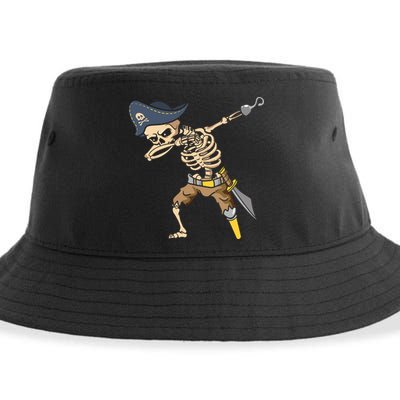 Halloween Dabbing Pirate Skeleton Sustainable Bucket Hat