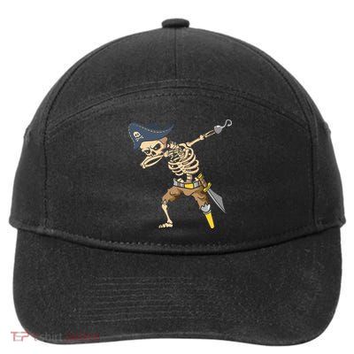 Halloween Dabbing Pirate Skeleton 7-Panel Snapback Hat