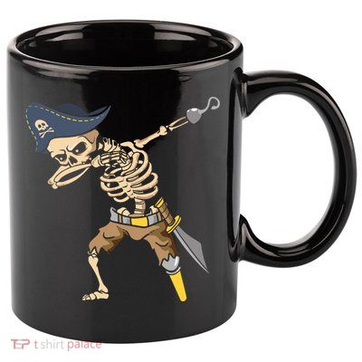 Halloween Dabbing Pirate Skeleton 11oz C Handle Ceramic Mug