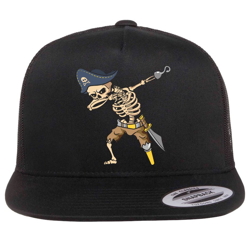 Halloween Dabbing Pirate Skeleton Flat Bill Trucker Hat
