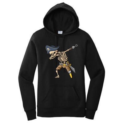 Halloween Dabbing Pirate Skeleton Women's Pullover Hoodie