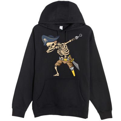 Halloween Dabbing Pirate Skeleton Premium Pullover Hoodie