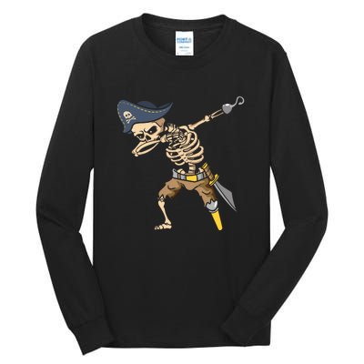 Halloween Dabbing Pirate Skeleton Tall Long Sleeve T-Shirt