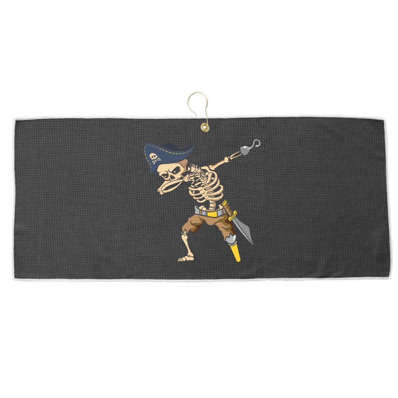 Halloween Dabbing Pirate Skeleton Large Microfiber Waffle Golf Towel