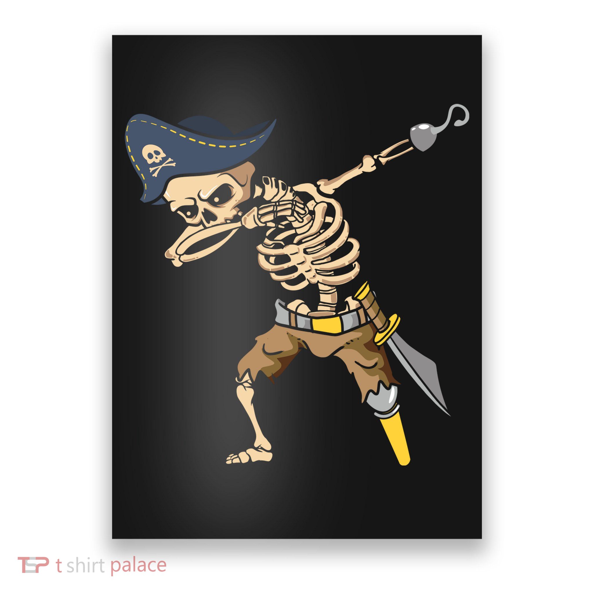 Halloween Dabbing Pirate Skeleton Poster
