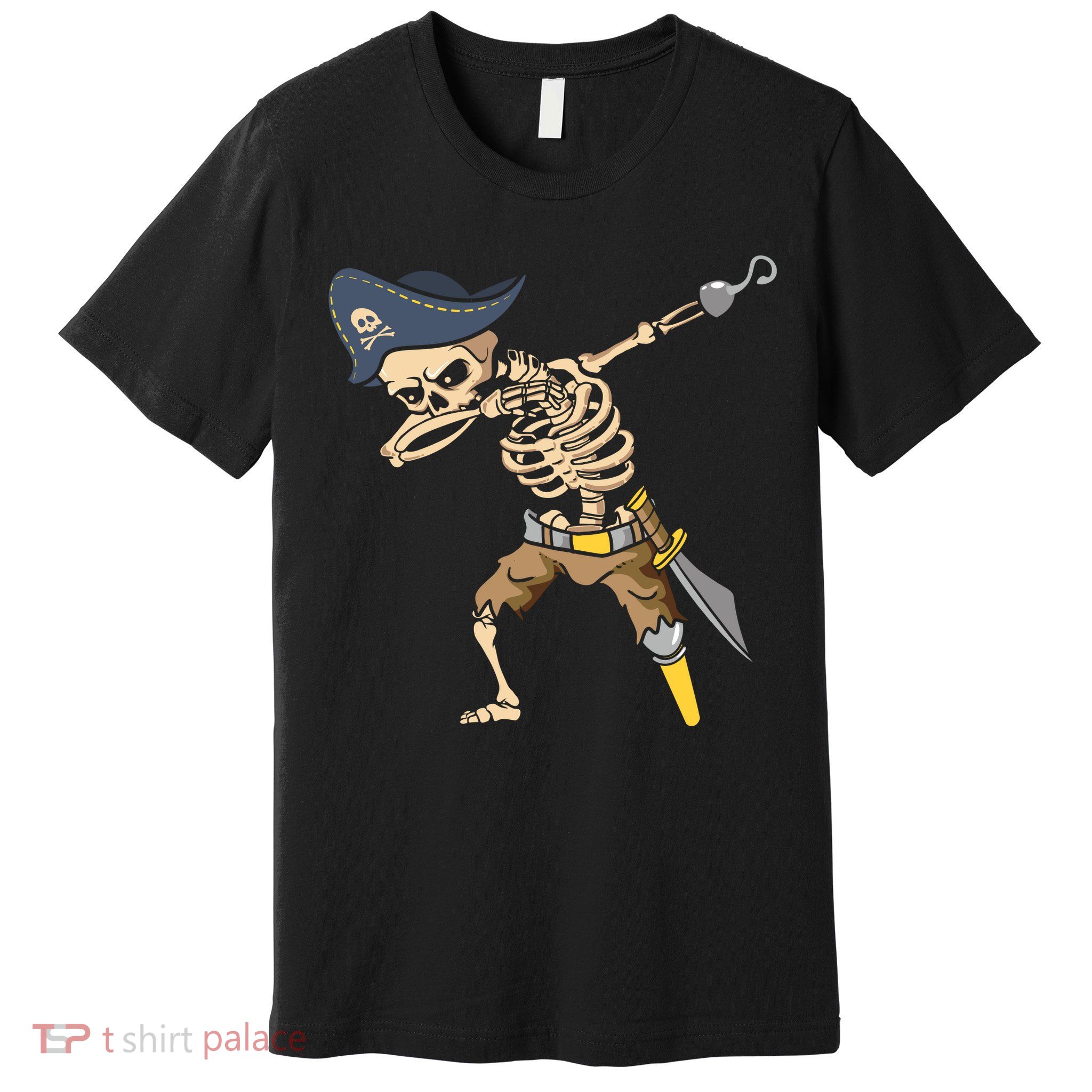 Halloween Dabbing Pirate Skeleton Premium T-Shirt