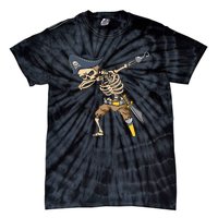 Halloween Dabbing Pirate Skeleton Tie-Dye T-Shirt