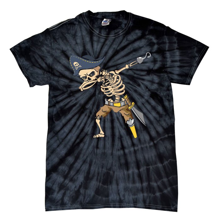 Halloween Dabbing Pirate Skeleton Tie-Dye T-Shirt