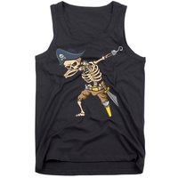 Halloween Dabbing Pirate Skeleton Tank Top