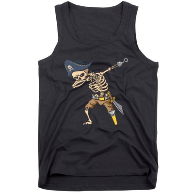 Halloween Dabbing Pirate Skeleton Tank Top