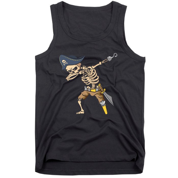 Halloween Dabbing Pirate Skeleton Tank Top