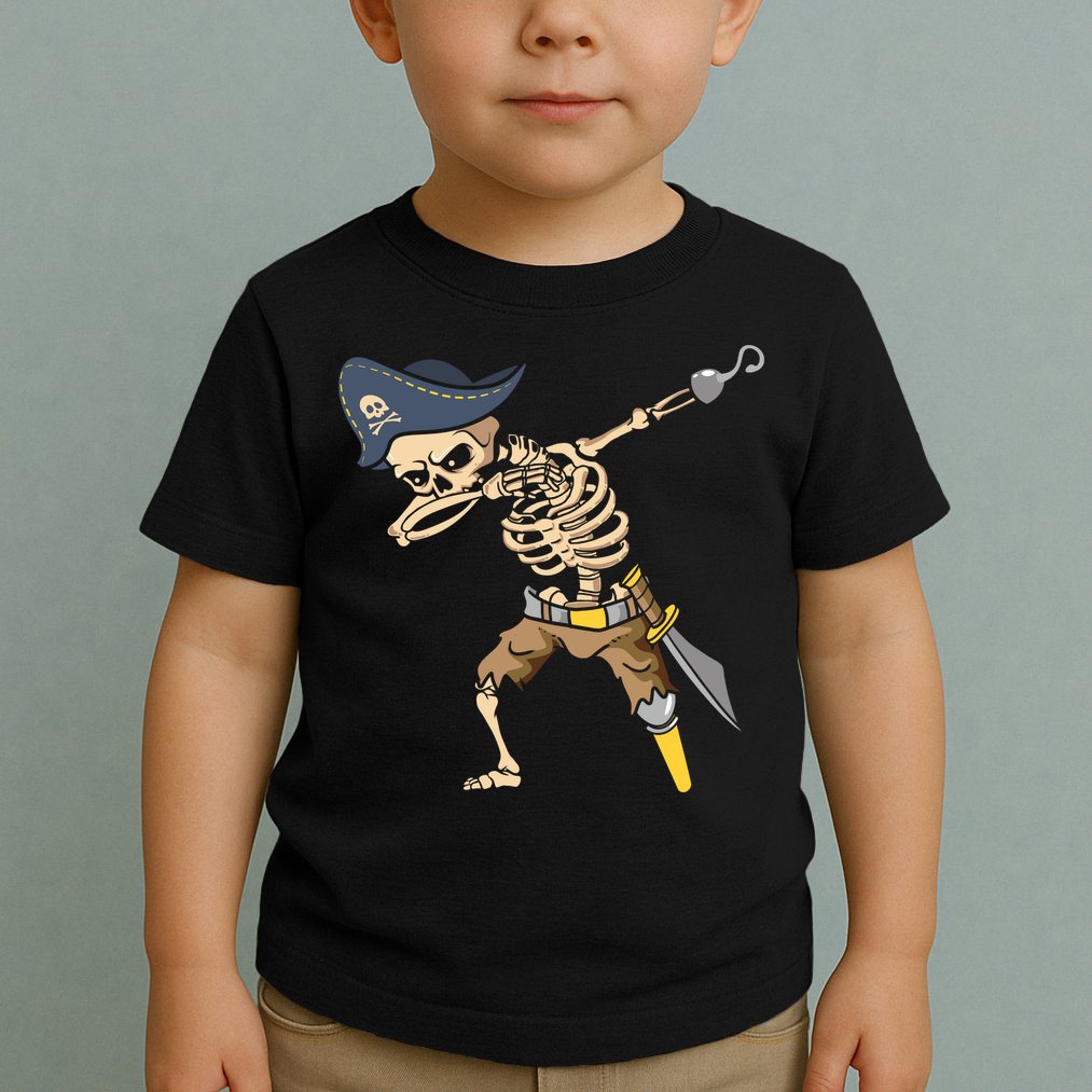 Halloween Dabbing Pirate Skeleton Toddler T-Shirt