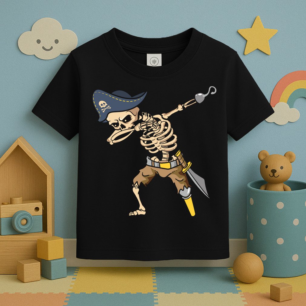 Halloween Dabbing Pirate Skeleton Toddler T-Shirt