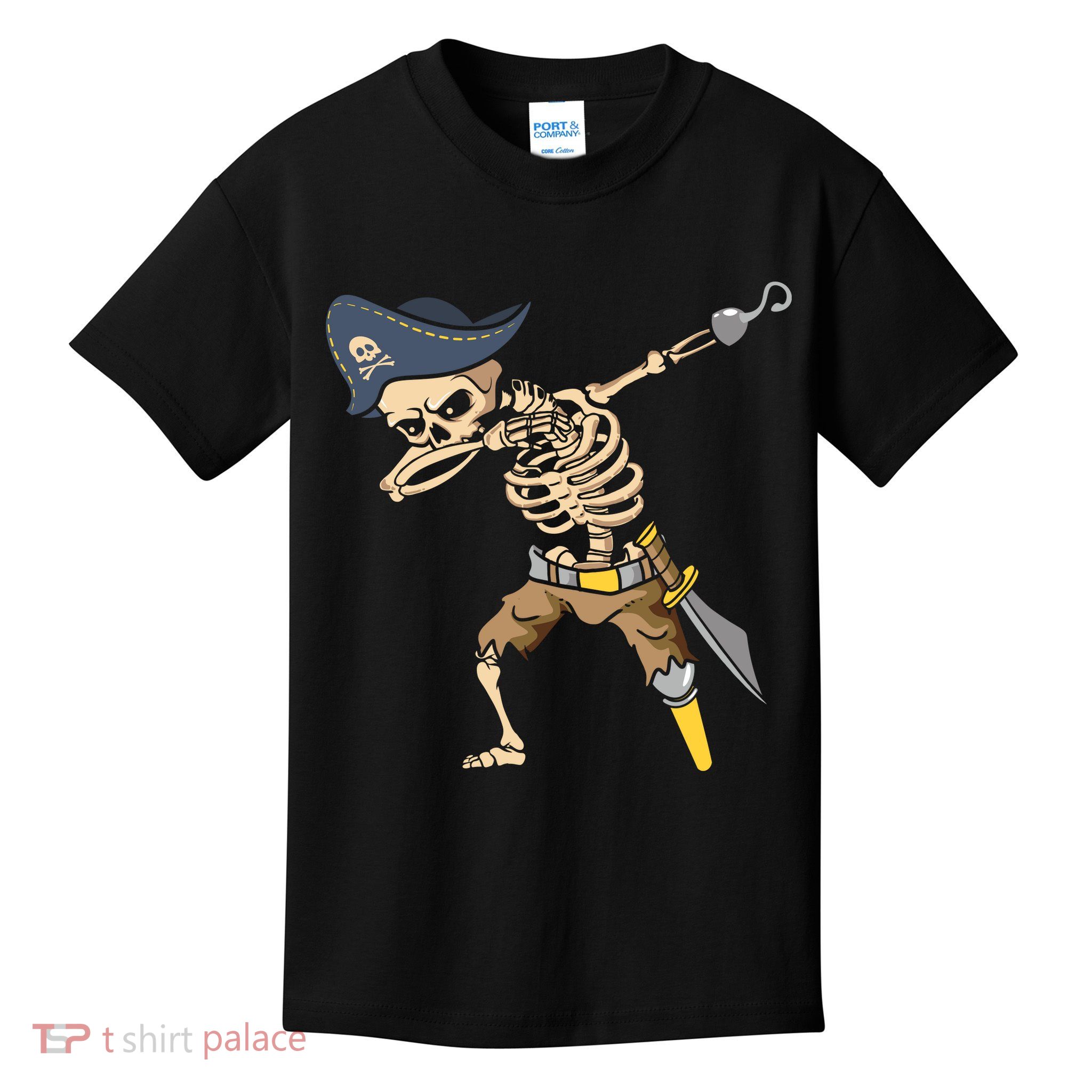 Halloween Dabbing Pirate Skeleton Kids T-Shirt