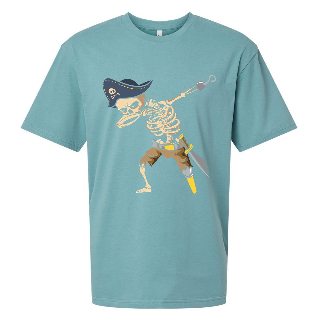 Halloween Dabbing Pirate Skeleton Sueded Cloud Jersey T-Shirt
