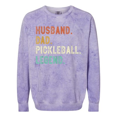 Husband Dad Pickleball Legend Funny Dad Pickleball Colorblast Crewneck Sweatshirt