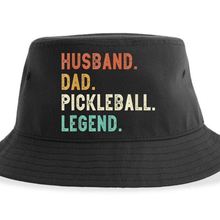 Husband Dad Pickleball Legend Funny Dad Pickleball Sustainable Bucket Hat