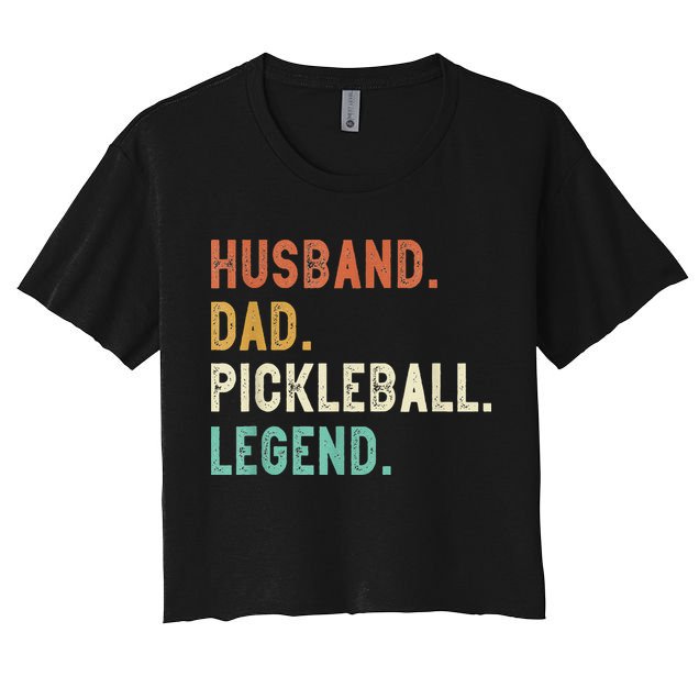 Husband Dad Pickleball Legend Funny Dad Pickleball Crop Top