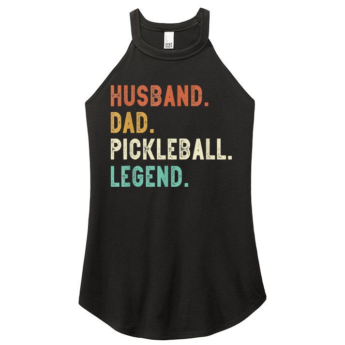Husband Dad Pickleball Legend Funny Dad Pickleball Women's Perfect Tri Rocker Tank