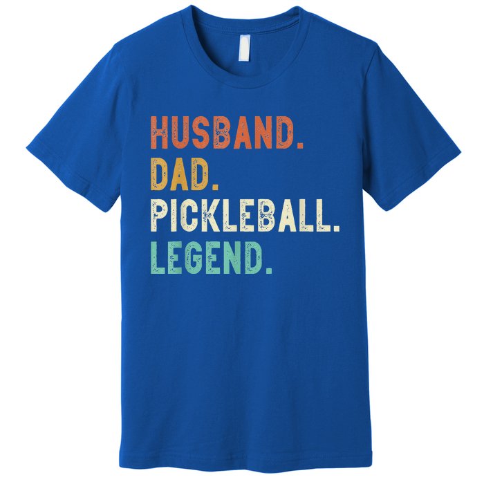 Husband Dad Pickleball Legend Funny Dad Pickleball Premium T-Shirt