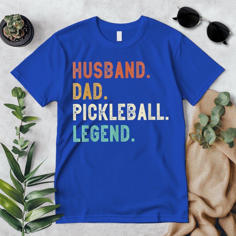 Husband Dad Pickleball Legend Funny Dad Pickleball Premium T-Shirt