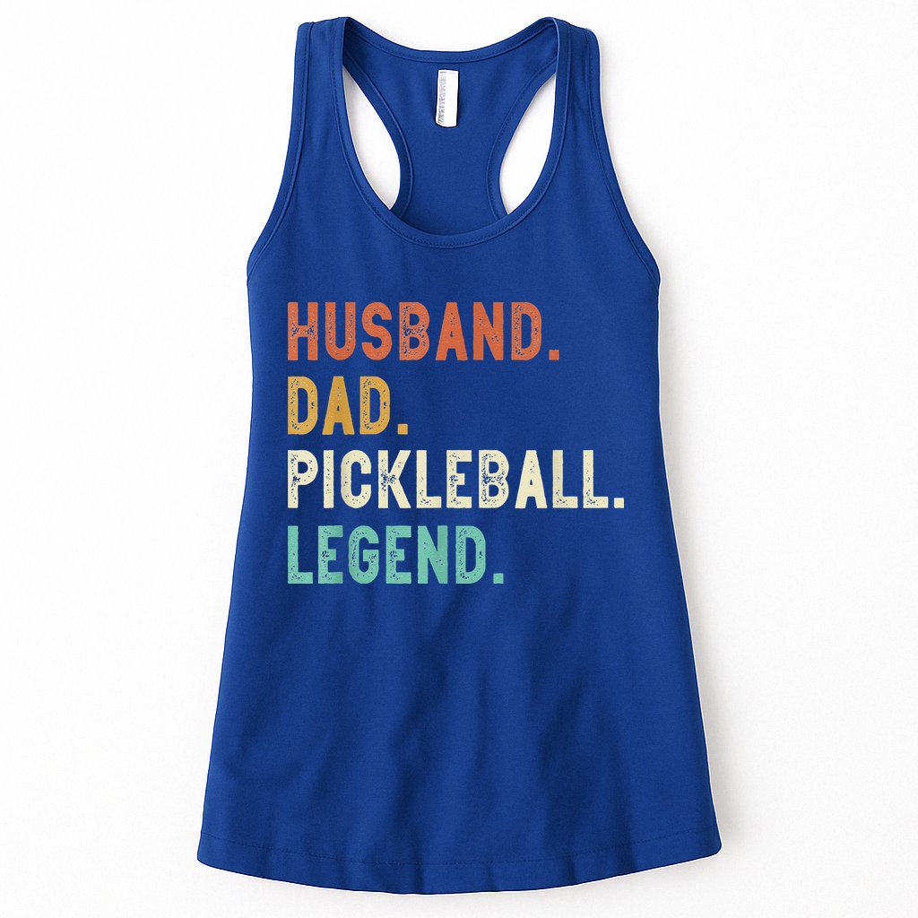 Husband Dad Pickleball Legend Funny Dad Pickleball Womens Tank Top