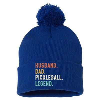 Husband Dad Pickleball Legend Funny Dad Pickleball Pom Pom 12in Knit Beanie