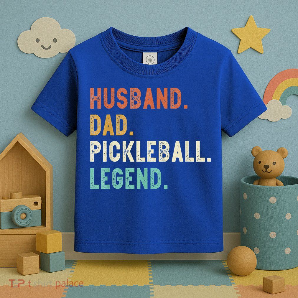 Husband Dad Pickleball Legend Funny Dad Pickleball Toddler T-Shirt