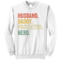 Husband Daddy Protector Hero Father's Day Vintage Retro Sweatshirt