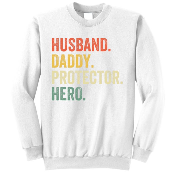 Husband Daddy Protector Hero Father's Day Vintage Retro Sweatshirt