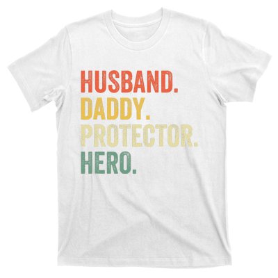 Husband Daddy Protector Hero Father's Day Vintage Retro T-Shirt