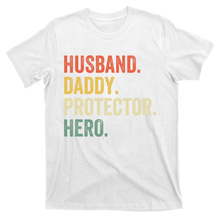 Husband Daddy Protector Hero Father's Day Vintage Retro T-Shirt