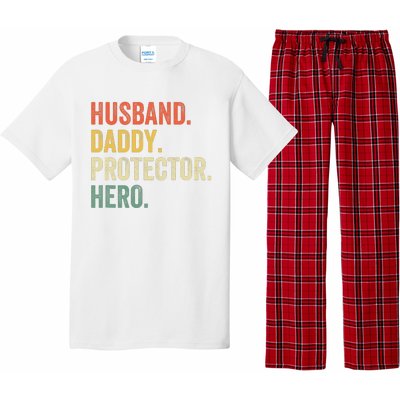 Husband Daddy Protector Hero Father's Day Vintage Retro Pajama Set