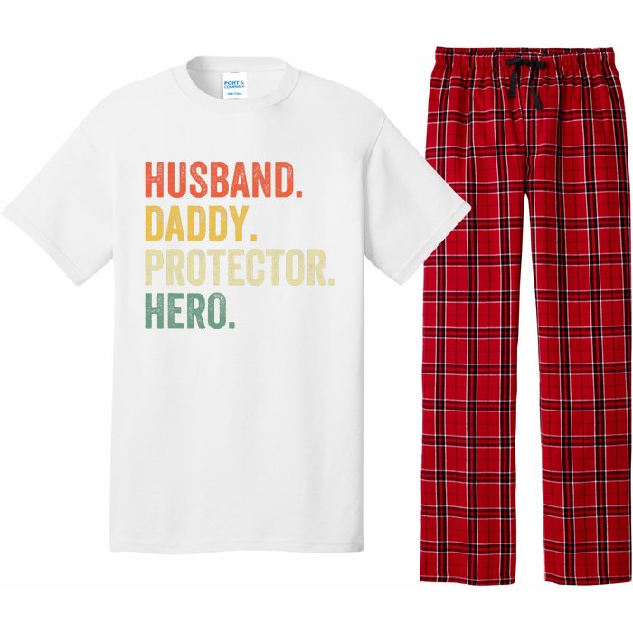 Husband Daddy Protector Hero Father's Day Vintage Retro Pajama Set