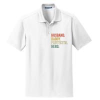 Husband Daddy Protector Hero Father's Day Vintage Retro Dry Zone Grid Polo