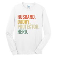 Husband Daddy Protector Hero Father's Day Vintage Retro Tall Long Sleeve T-Shirt